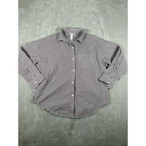 Women's Victoria Secret PINK striped Button Up Shirt NWT Xs‎